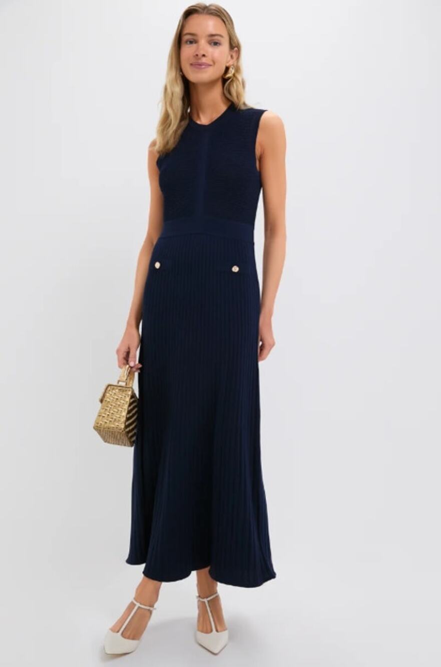 Tuckernuck Pomander Place Navy Knit Gemma Dress Size XS Office Cocktail Party